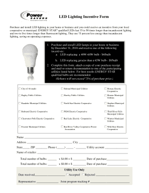 LED Lighting Incentive Form
