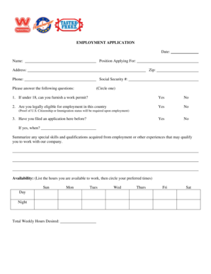 Employment Application Form