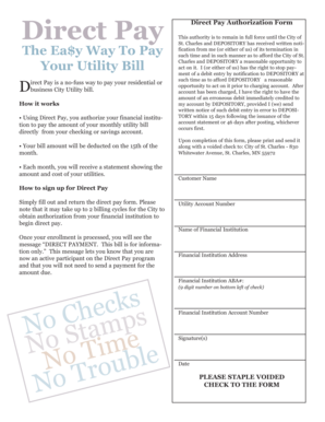 Direct Pay Authorization Form
