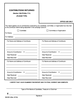 Florida Contribution Return Form