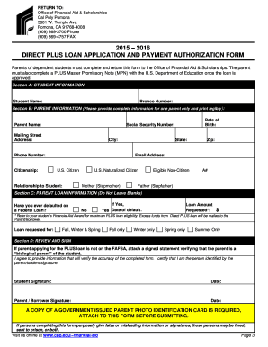 Direct PLUS Loan Application and Information