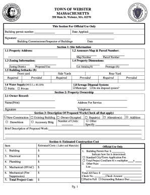Massachusetts Building Permit Application