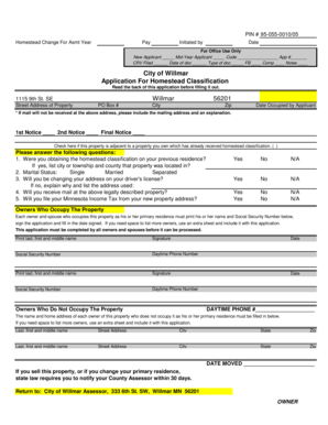 Minnesota Homestead Classification Application