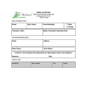 Dog License Application