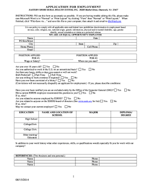 Application for Employment