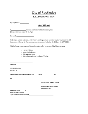 HVAC Affidavit