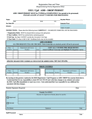 EEE CpE Add Drop Permit