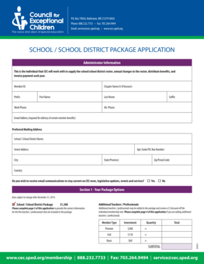 School District Package Application