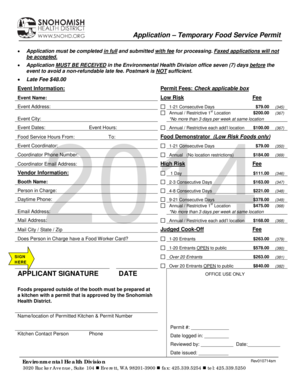 Temporary Food Service Permit Application