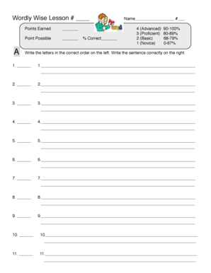 Wordly Wise Lesson Worksheet