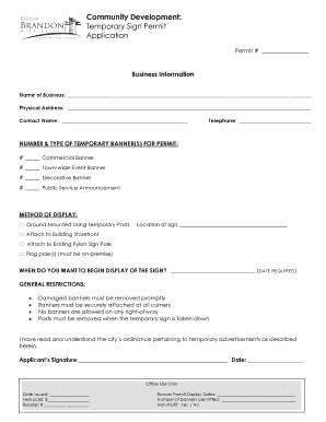 Temporary Sign Permit Application