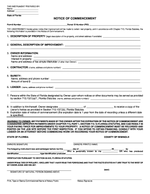 Florida Notice of Commencement