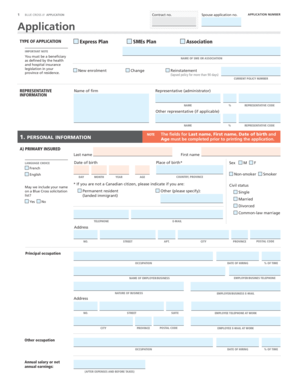 Blue Cross Health Insurance Application