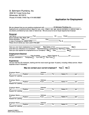Employment Application Form