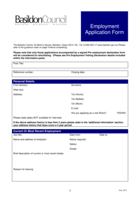 Employment Application Form