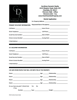 Rental Application Form