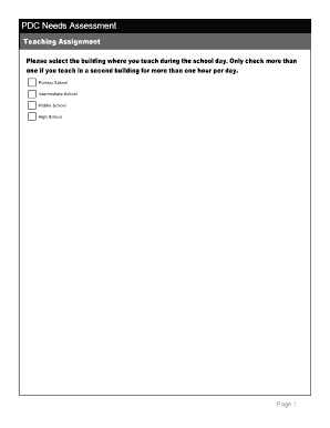 PDC Needs Assessment Form