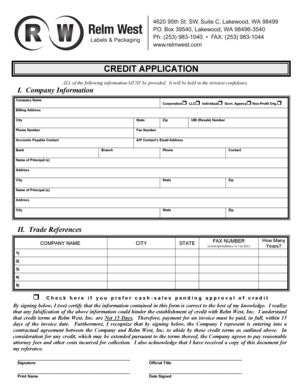 Credit Application Form