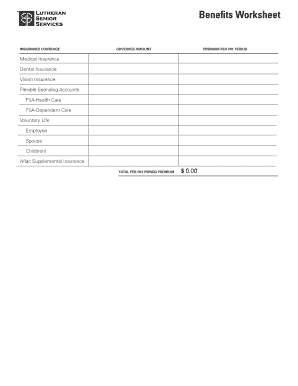 Employee Benefits Worksheet