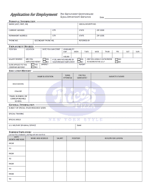 Employment Application Form
