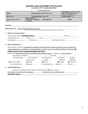 Los Angeles Master Land Use Permit Application