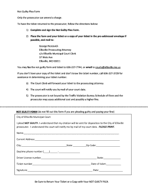 Not Guilty Plea Form