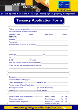 Tenancy Application Form