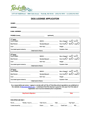 Dog License Application