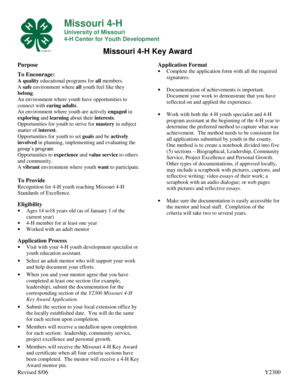 Missouri 4-H Key Award Application