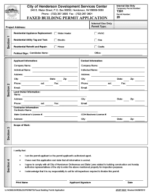 City of Henderson Building Permit Application