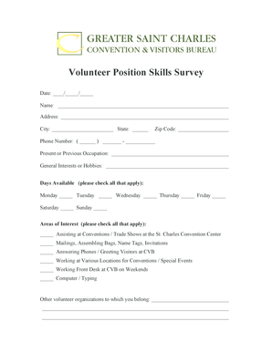 Volunteer Position Skills Survey