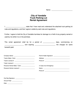 Lorry rental agreement sample - Rental Agreement Truck Parking Lot City of Vandalia - vandaliamo