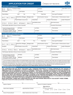 Medicard Credit Application Form