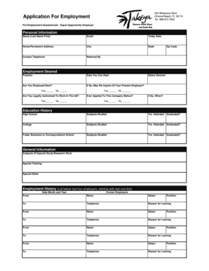 Employment Application Form