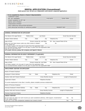 Conventional Rental Application