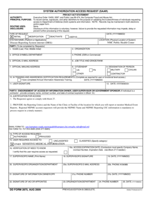 System Authorization Access Request Form
