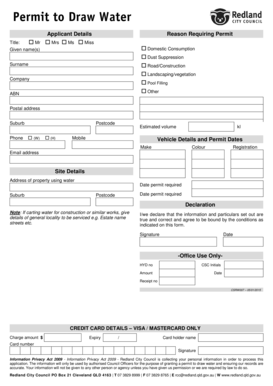 Permit to Draw Water