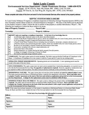 Septic System Disclosure Form