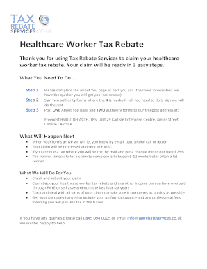 Healthcare Worker Tax Rebate Form
