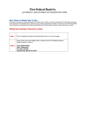 Automatic Loan Payment Authorization Form