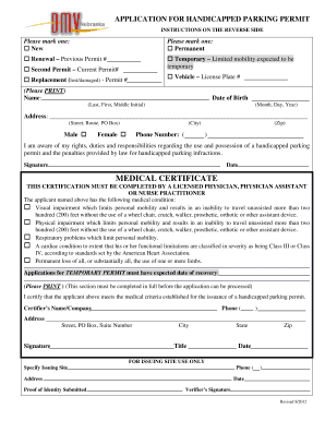 Handicapped Parking Permit Application