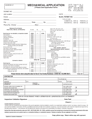 Michigan Mechanical Permit Application