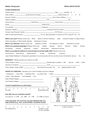 Initial Health Status Form