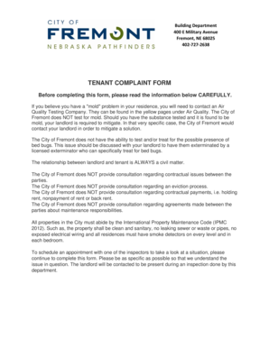 Tenant Complaint Form