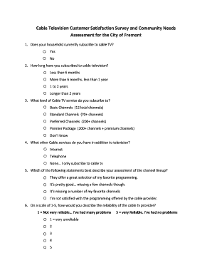 Cable TV Customer Satisfaction Survey