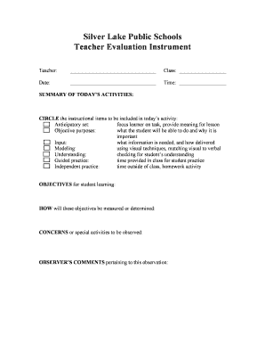 Teacher Evaluation Instrument
