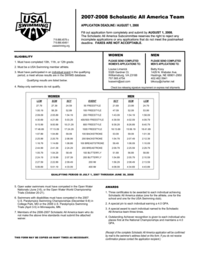 2007-2008 Scholastic All America Team Application