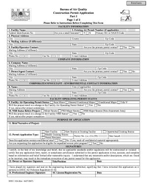 South Carolina Construction Permit Application