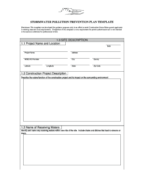 Stormwater Pollution Prevention Plan Template