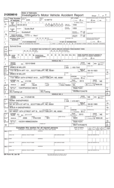 Nebraska Motor Vehicle Accident Report